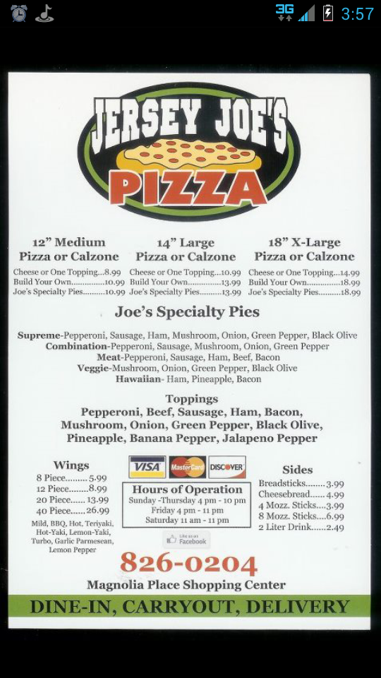 Jersey Joe's Pizza - Rincon, GA