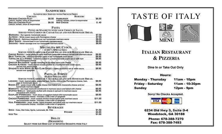 Taste Of Italy - Woodstock, GA