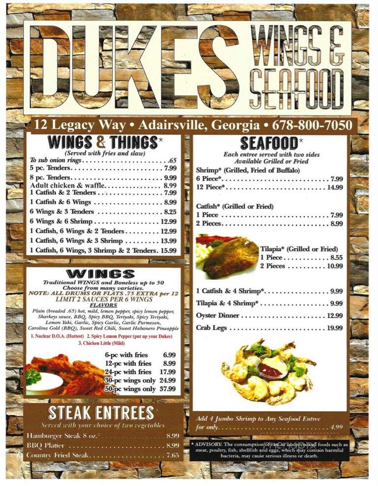 Duke's Wings & Seafood - Adairsville, GA