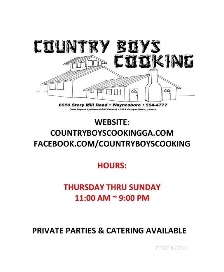 Country Boy's Cooking - Keysville, GA