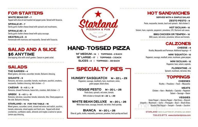 Starland Pizzeria & Pub - Athens, GA