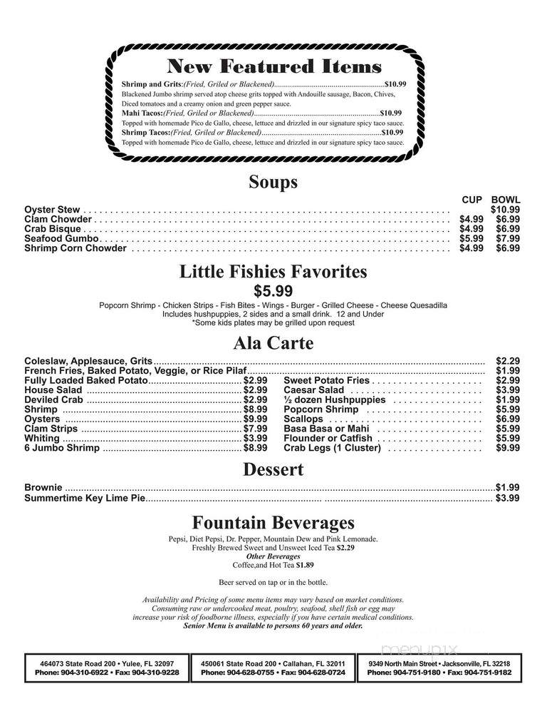 Junior's Seafood Restaurant & Grill - Callahan, FL