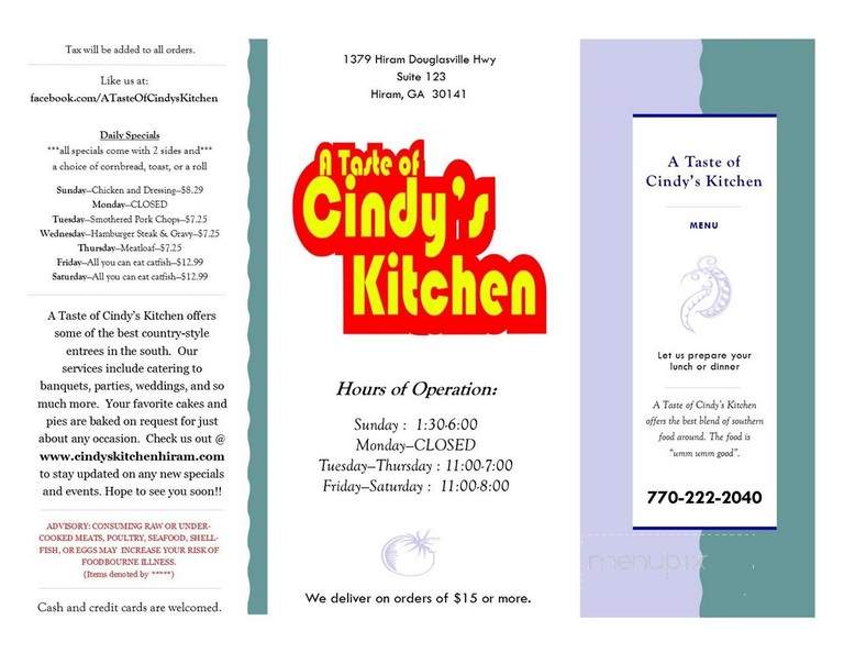 A Taste of Cindy's Kitchen - Hiram, GA