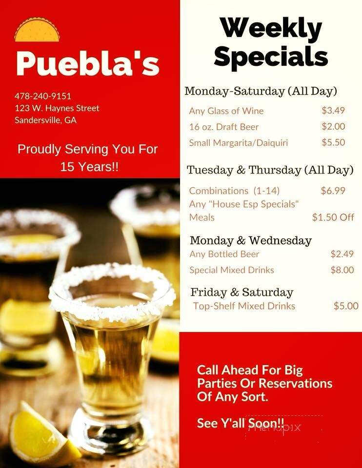 Puebla Mexican Restaurant - Sandersville, GA