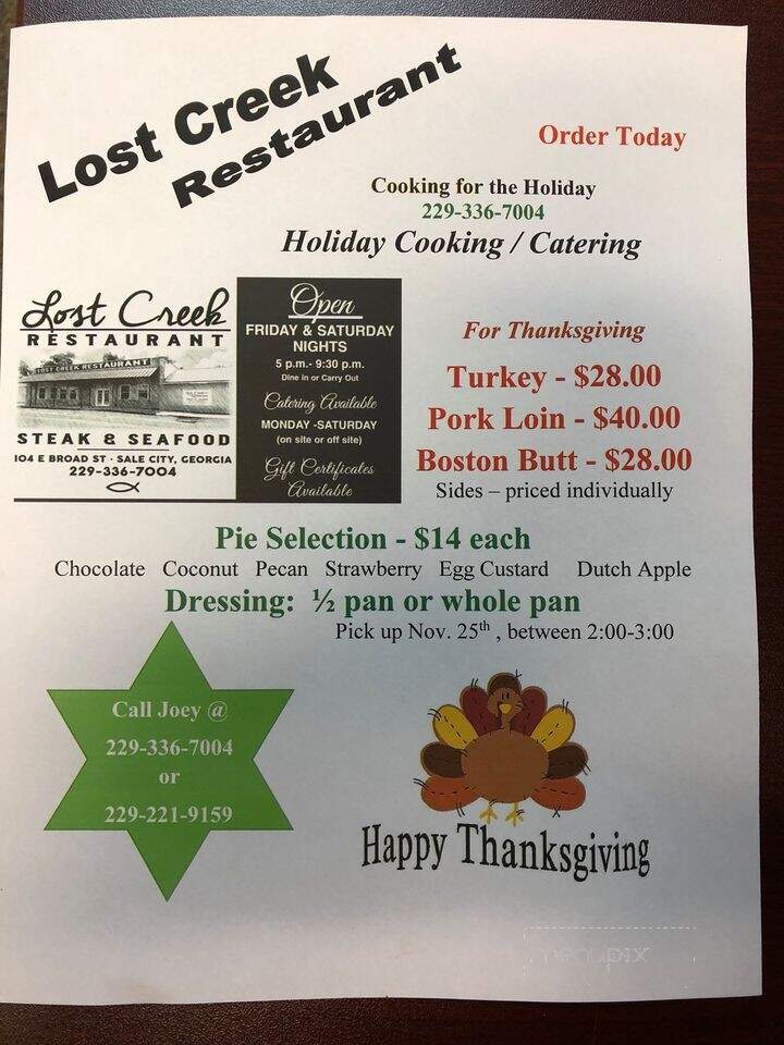 Lost Creek Steak & Seafood - Sale City, GA