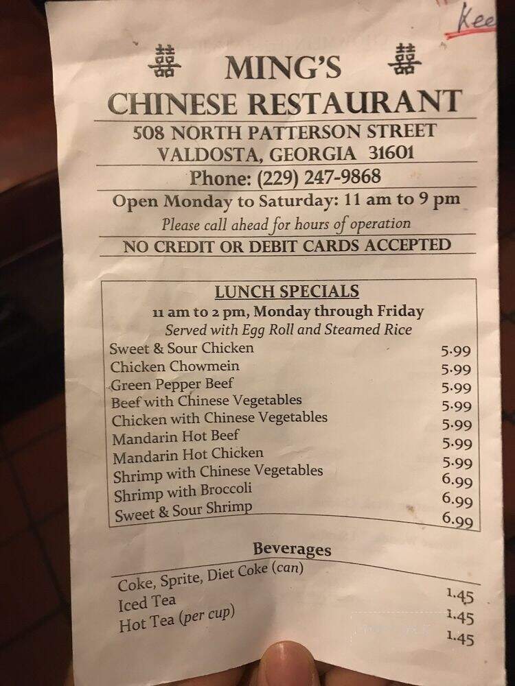 Ming's Chinese Restaurant - Valdosta, GA