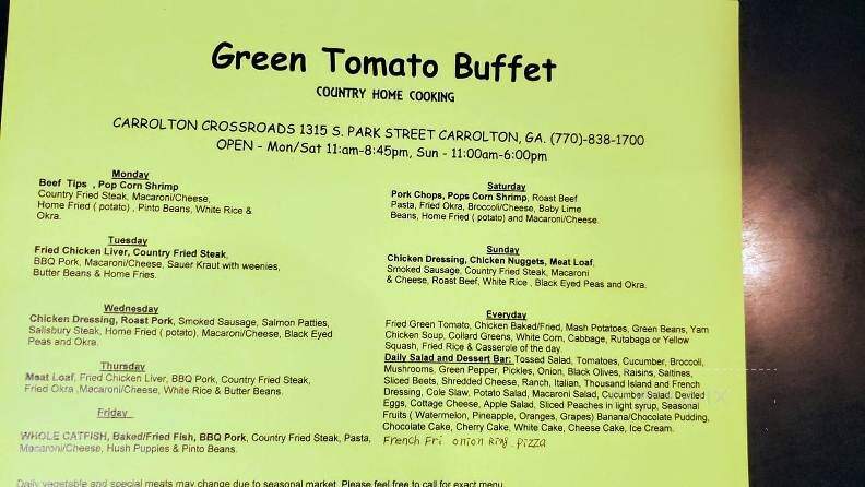 Green Tomato Buffet - Carrollton, GA