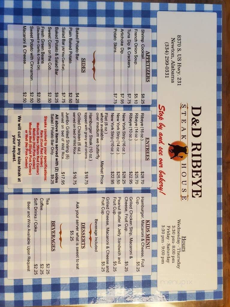 D & D Ribeye Steak House - Ozark, AL