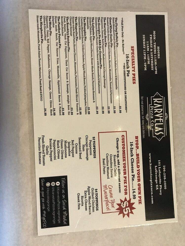 Karvelas Pizza - LaGrange, GA