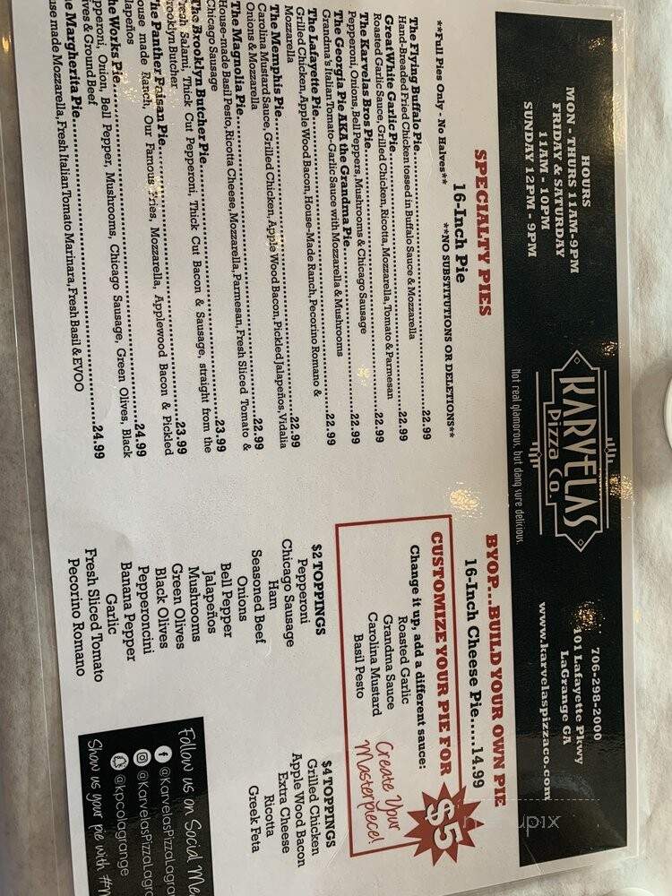 Karvelas Pizza - LaGrange, GA