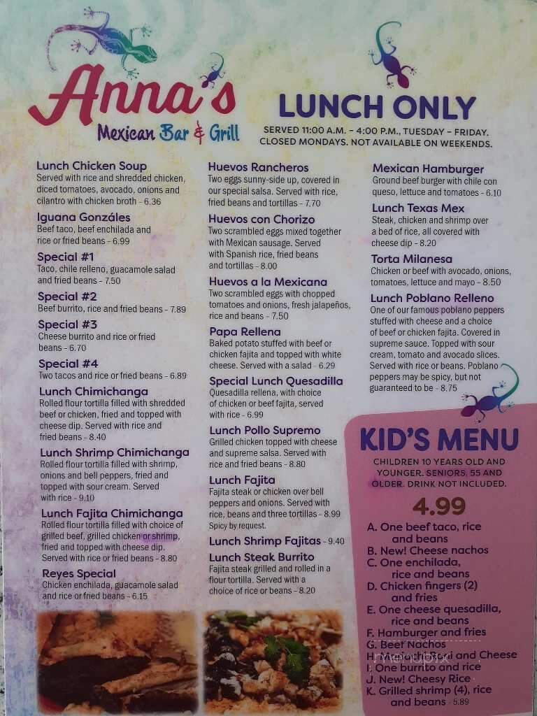 Anna's Mexican Bar & Grill - Euharlee, GA