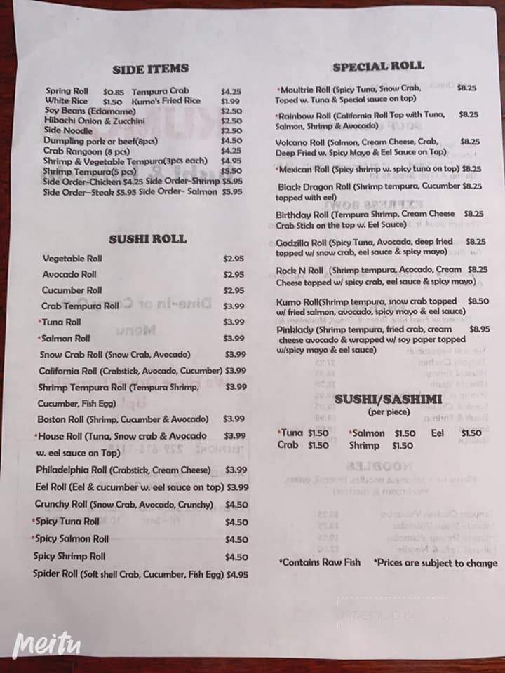 Kumo Sushi & Hibachi - Moultrie, GA