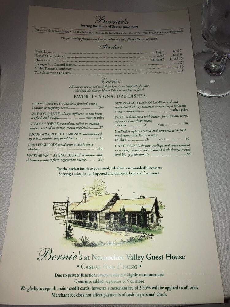 Bernie's Restaurant - Sautee Nacoochee, GA