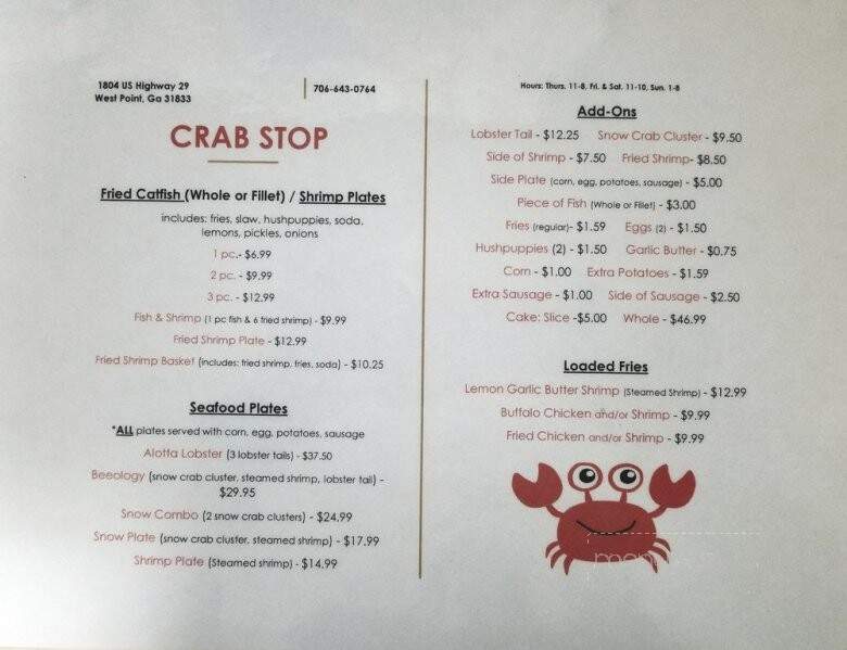 Crab Stop - West Point, GA