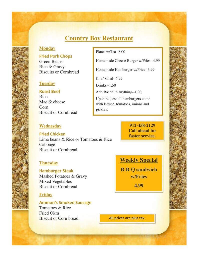 Country Boy Restaurant - Hoboken, GA