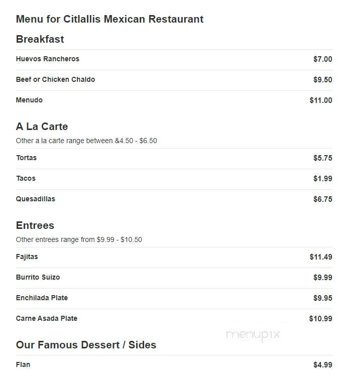 Citlallis Mexican Restaurant - Pearson, GA