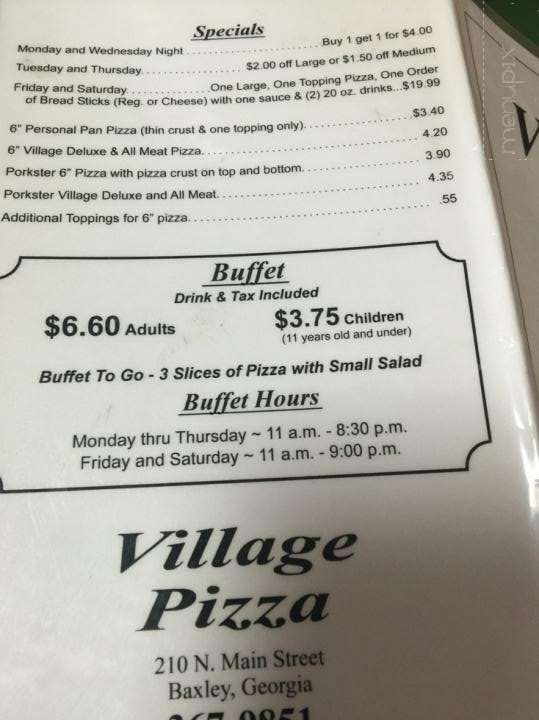 Village Pizza - Baxley, GA